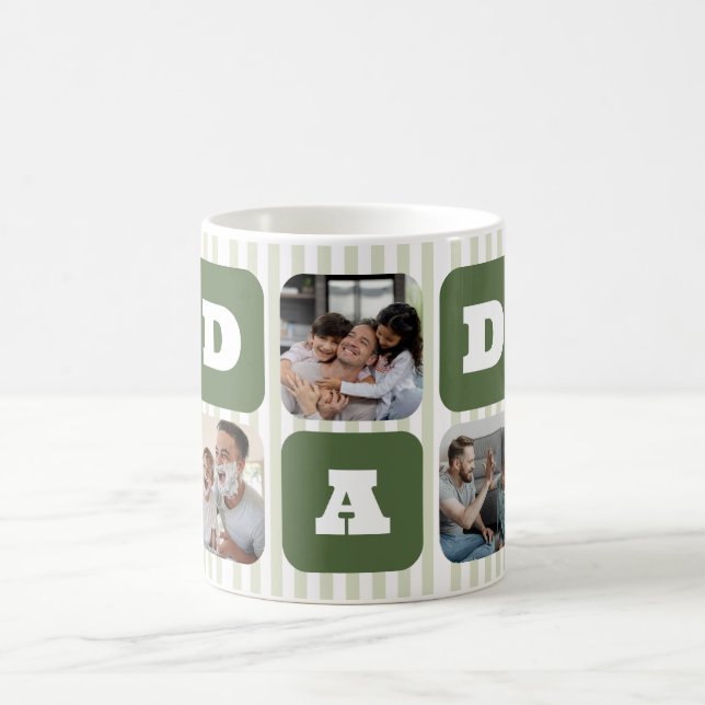 Custom Photo with Stripes pattern Mug for Dad  (Center)