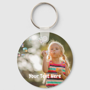 Custom Photo With Text Key Ring