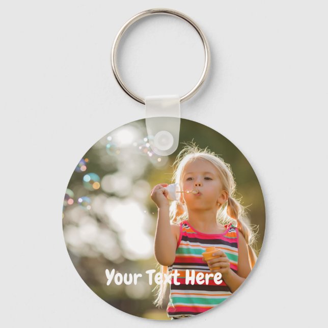 Custom Photo With Text Key Ring (Front)