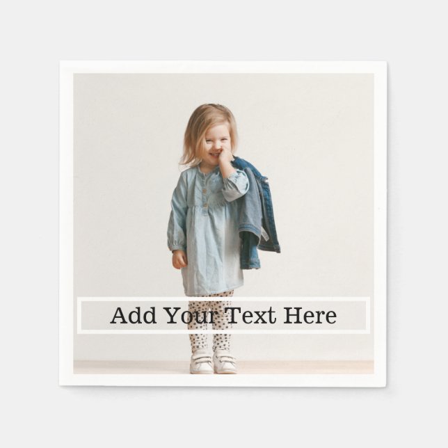 Custom Photo With Text Napkins (Front)