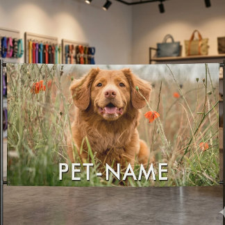 Custom Photo With Your Pet Dog Name Picture On Banner