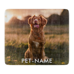 Custom Photo With Your Pet Dog Name Picture On Cutting Board
