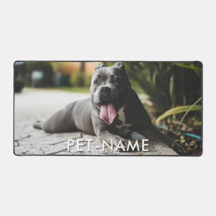 Custom Photo With Your Pet Dog Name Picture On Desk Mat