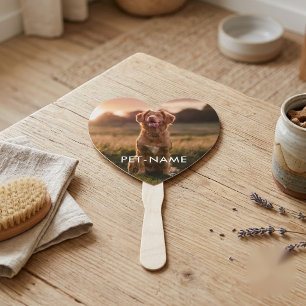 Custom Photo With Your Pet Dog Name Picture On Hand Fan