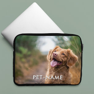 Custom Photo With Your Pet Dog Name Picture On Laptop Sleeve