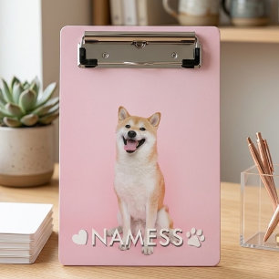Custom Photo With Your Pet Dog Name Picture On Mini Clipboard