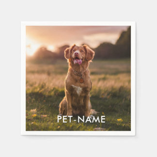 Custom Photo With Your Pet Dog Name Picture On Napkin