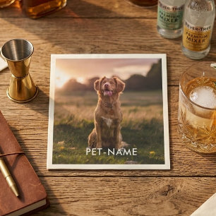 Custom Photo With Your Pet Dog Name Picture On Napkin