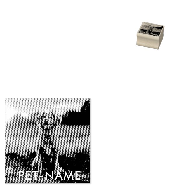 Custom Photo With Your Pet Dog Name Picture On Rubber Stamp (Stamped)