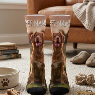 Custom Photo With Your Pet Dog Name Picture On Socks