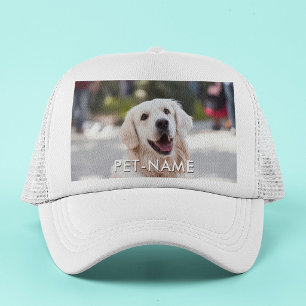 Custom Photo With Your Pet Dog Name Picture On Trucker Hat