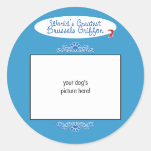 Custom Photo! Worlds Greatest Brussels Griffon Classic Round Sticker