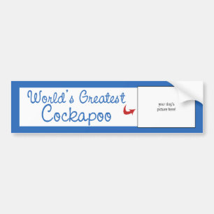 Custom Photo! Worlds Greatest Cockapoo Bumper Sticker