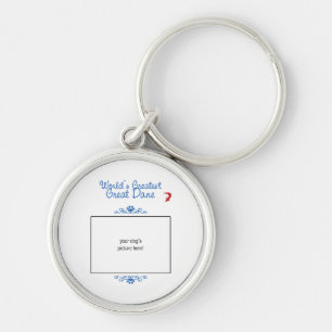 Custom Photo! Worlds Greatest Great Dane Key Ring