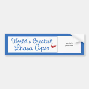 Custom Photo! Worlds Greatest Lhasa Apso Bumper Sticker