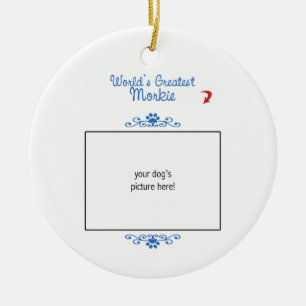 Custom Photo! Worlds Greatest Morkie Ceramic Tree Decoration