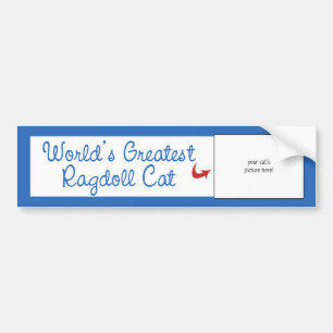Custom Photo! Worlds Greatest Ragdoll Cat Bumper Sticker