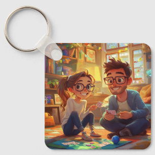 Custom Photo & Year Wedding Anniversary Couples  Key Ring