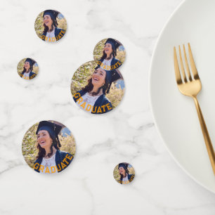 Custom Photo Yellow Graduation Party Table Confetti