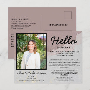 Custom Photo Your Neighbourhood Modern Real Estate Postcard