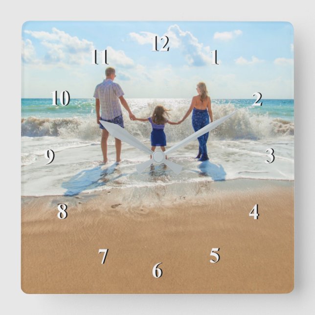 Custom Photo - Your Own Design - Family Square Wall Clock (Front)