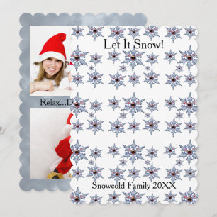 Custom Photo Zombie Snowflake Christmas Frame Holiday Card