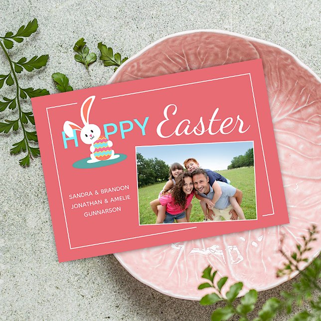 Custom Photograph Happy Easter Bunny Easter Holiday Card (Creator Uploaded)