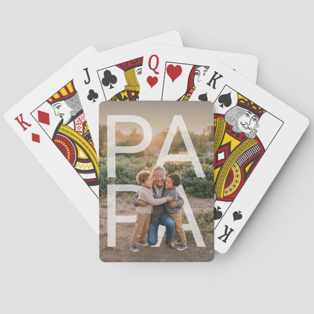 Custom PhotoPop Papa Playing Cards (Back)