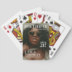 Custom Photos Birthday Party Magazine Cover Playing Cards