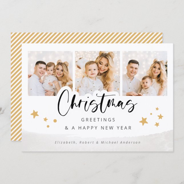 Custom Photos Christmas Holiday Greeting Card (Front/Back)