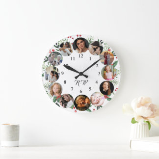 Custom Photos Collage Clock | Gift for Christmas