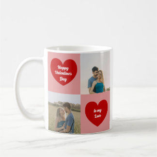 Custom Photos Hearts Graphic Valentine's Day Coffee Mug
