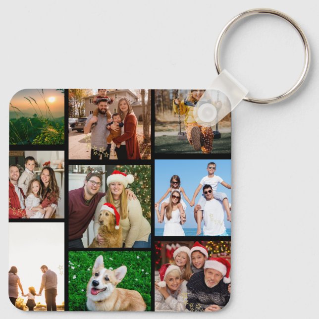 Custom Photos Keychains, Double Sided 9 Photos   Key Ring (Back)