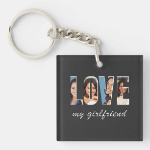 Custom Photos Love My Girlfriend Stylish Modern Key Ring