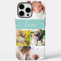 Custom Photos Memories Love Script robin egg blue