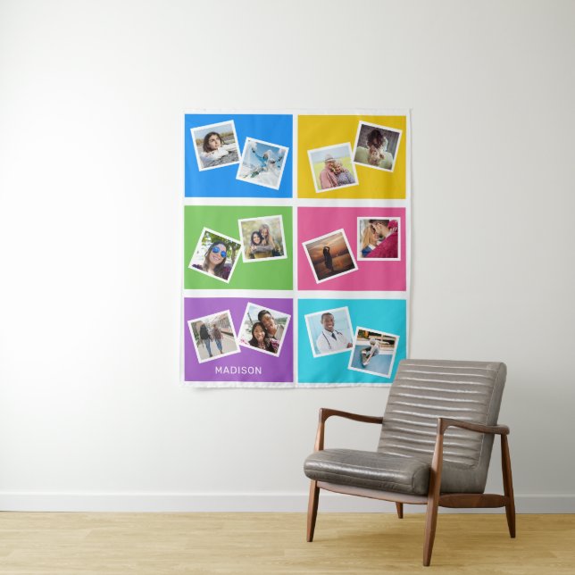 Custom photos & name Colourful Tapestry (In Situ)