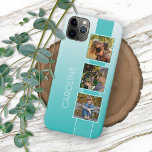 Custom Photos Ombre Aqua Turquoise Seaglass Green iPhone 11Pro Max Case<br><div class="desc">A classy chic simple elegant modern cellphone case design, with room to customise or personalise with photos, and name, monogram, or initials of your choice on a pretty coloured background. Beautiful, modern, and cool cover for the trend-savvy and art-loving hip trendsetter, artsy motif lover who wants to protect their phone...</div>