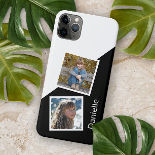 Custom Photos on Geometric Black and White Case-Mate iPhone Case