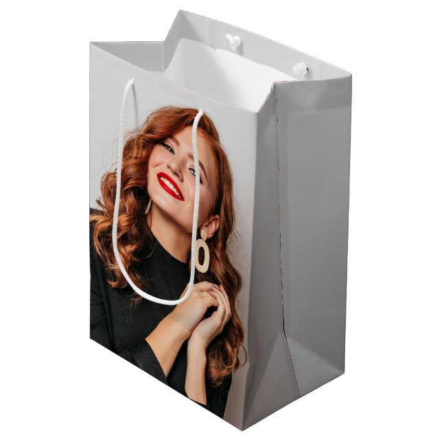 Custom Photos Party Selfie Picture Photography Medium Gift Bag (Front Angled)