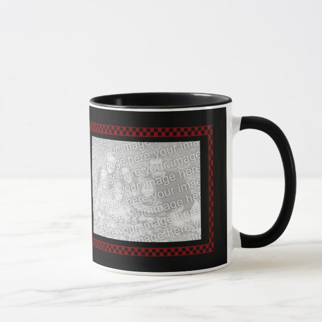 Custom Photos | Red Black Chequerboard Mug (Right)