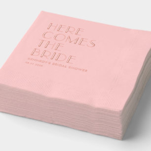 Custom Phrase Wedding Bridal Shower Foil Napkins