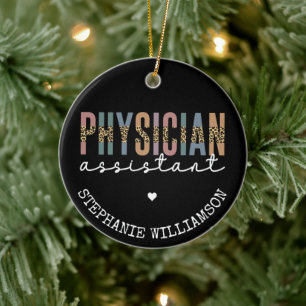 Custom Physician Assistant Physician Associate PA Ceramic Tree Decoration