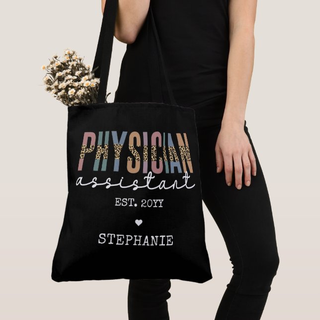 Custom Physician Assistant Physician Associate PA Tote Bag (Close Up)