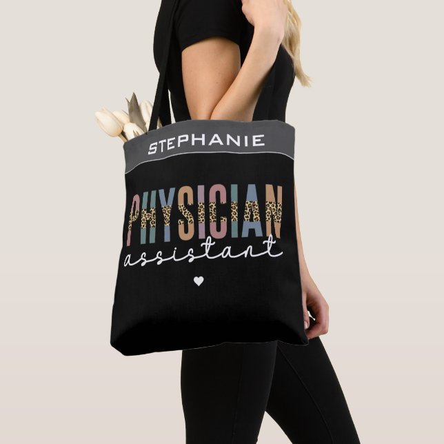 Custom Physician Assistant Physician Associate PA Tote Bag (Close Up)