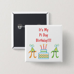 Custom Pi Day Birthday 15 Cm Square Badge