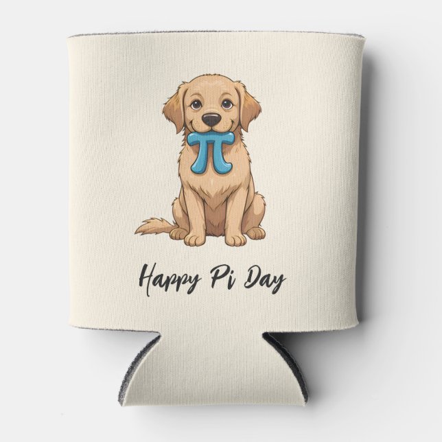 Custom Pi Day Dog With Pi Symbol | Happy Pi Day Can Cooler (Front)