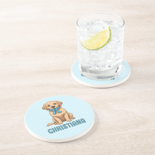 Custom Pi Day Dog With Pi Symbol Happy Pi Day Coaster