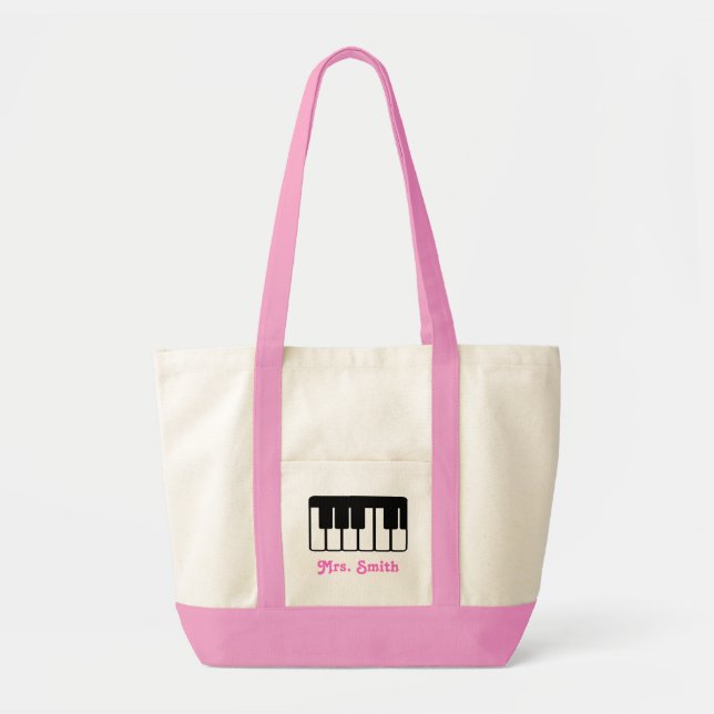 Custom Piano Music Tote Bag (Front)