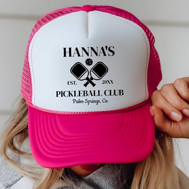 Custom Pickleball Club Pickleball Party Women Girl Trucker Hat (Creator Uploaded)