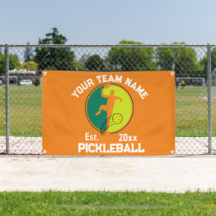 Custom Pickleball Club Team Player Orange Banner